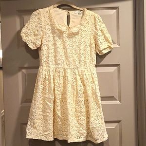 Ivory lace Peter pan collar, sweet, feminine summer dress